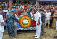 ট্র্যোমান খীসার মরদেহ রামহরিপাড়ায়, নৌবাহিনীর গার্ড অব অনার